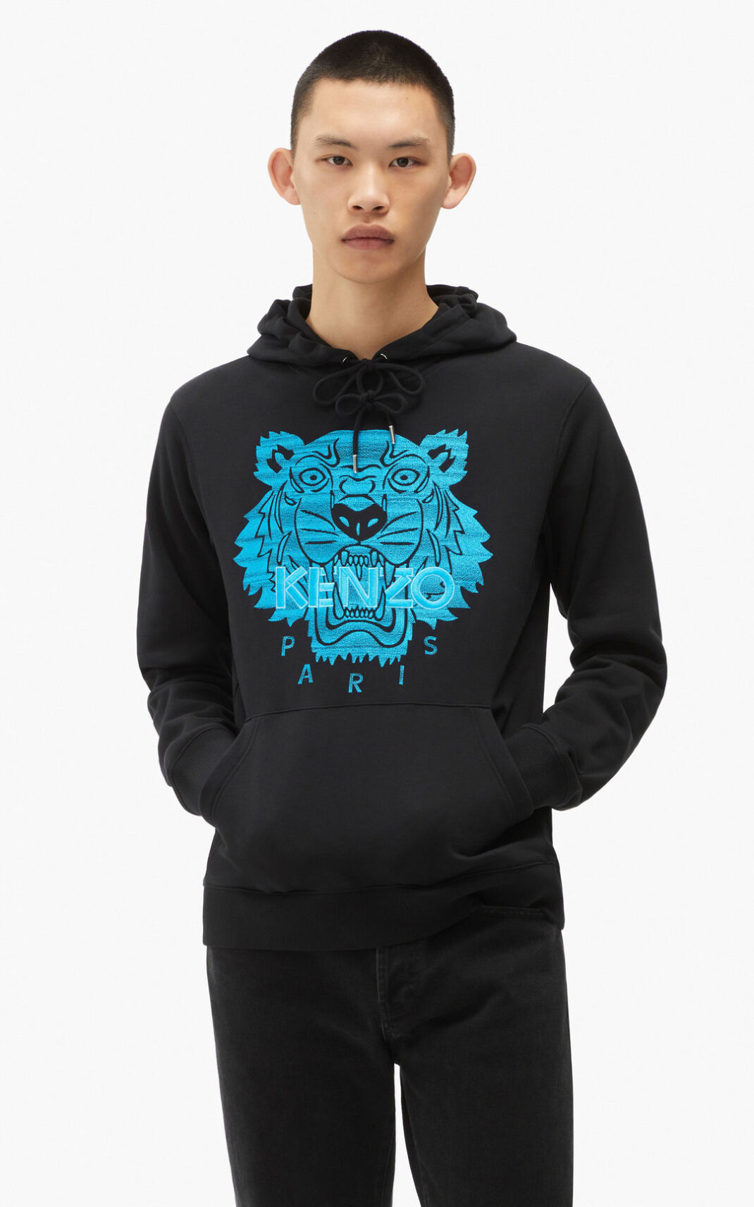 Sudaderas Con Capucha Kenzo Tiger Hombre Negras ZOP302516